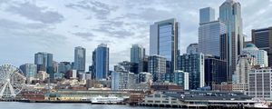 Preview wallpaper city, buildings, architecture, water, pier