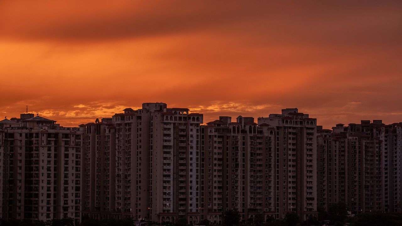 Wallpaper city, buildings, architecture, sunset, dark