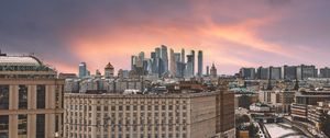 Preview wallpaper city, buildings, architecture, aerial view, moscow