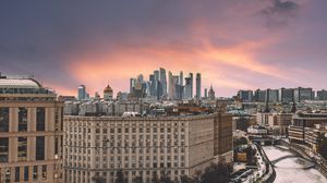 Preview wallpaper city, buildings, architecture, aerial view, moscow