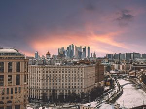 Preview wallpaper city, buildings, architecture, aerial view, moscow