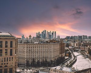 Preview wallpaper city, buildings, architecture, aerial view, moscow