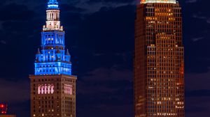 Preview wallpaper city, buildings, architecture, bridge, lights