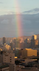 Preview wallpaper city, buildings, architecture, rainbow, cityscape