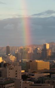 Preview wallpaper city, buildings, architecture, rainbow, cityscape