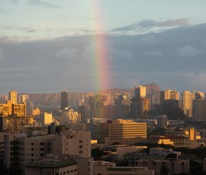 Preview wallpaper city, buildings, architecture, rainbow, cityscape