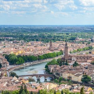 Preview wallpaper city, buildings, architecture, trees, aerial view