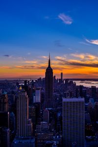 Preview wallpaper city, buildings, architecture, twilight, aerial view