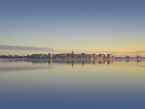 Preview wallpaper city, buildings, architecture, water, reflection, sky