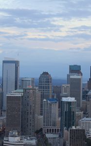 Preview wallpaper city, buildings, architecture, aerial view, twilight