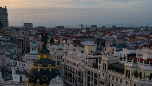 Preview wallpaper city, buildings, architecture, road, aerial view