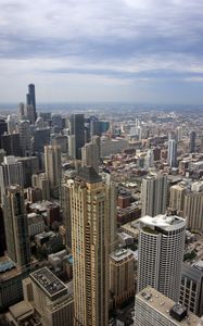 Preview wallpaper city, buildings, architecture, aerial view, chicago