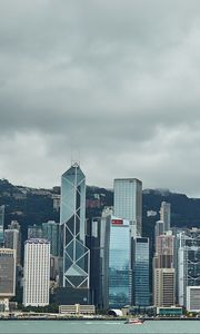 Preview wallpaper city, buildings, architecture, skyscrapers, pier, water