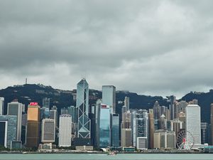 Preview wallpaper city, buildings, architecture, skyscrapers, pier, water
