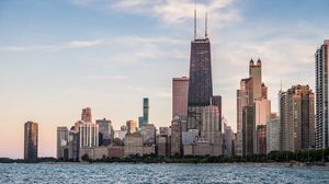 Preview wallpaper city, buildings, architecture, water, coast