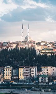 Preview wallpaper city, buildings, architecture, towers, cityscape, aerial view