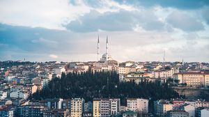 Preview wallpaper city, buildings, architecture, towers, cityscape, aerial view