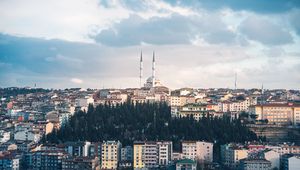 Preview wallpaper city, buildings, architecture, towers, cityscape, aerial view