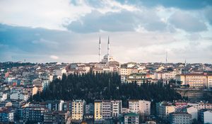 Preview wallpaper city, buildings, architecture, towers, cityscape, aerial view