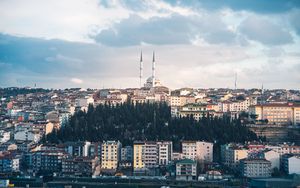 Preview wallpaper city, buildings, architecture, towers, cityscape, aerial view