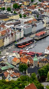 Preview wallpaper city, buildings, architecture, marina, aerial view, cityscape