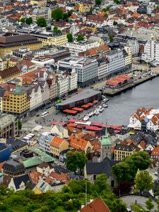 Preview wallpaper city, buildings, architecture, marina, aerial view, cityscape