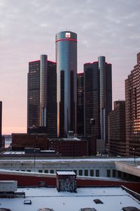 Preview wallpaper city, buildings, architecture, sunrise
