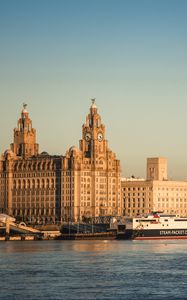 Preview wallpaper city, buildings, architecture, river, pier