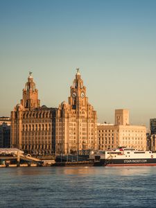 Preview wallpaper city, buildings, architecture, river, pier