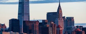 Preview wallpaper city, buildings, architecture, sunset, new york