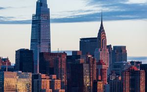 Preview wallpaper city, buildings, architecture, sunset, new york