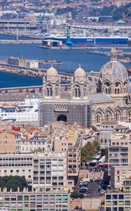 Preview wallpaper city, buildings, architecture, aerial view, marseille, france