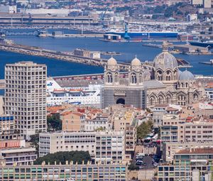 Preview wallpaper city, buildings, architecture, aerial view, marseille, france