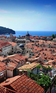 Preview wallpaper city, buildings, architecture, old, aerial view, dubrovnik