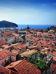 Preview wallpaper city, buildings, architecture, old, aerial view, dubrovnik