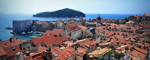 Preview wallpaper city, buildings, architecture, old, aerial view, dubrovnik