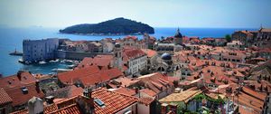 Preview wallpaper city, buildings, architecture, old, aerial view, dubrovnik