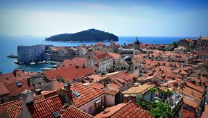 Preview wallpaper city, buildings, architecture, old, aerial view, dubrovnik