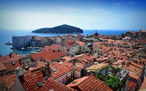 Preview wallpaper city, buildings, architecture, old, aerial view, dubrovnik