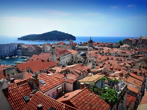 Preview wallpaper city, buildings, architecture, old, aerial view, dubrovnik