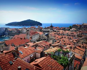 Preview wallpaper city, buildings, architecture, old, aerial view, dubrovnik