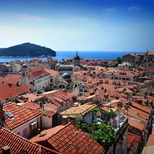 Preview wallpaper city, buildings, architecture, old, aerial view, dubrovnik