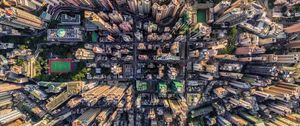 Preview wallpaper city, buildings, architecture, urban, aerial view