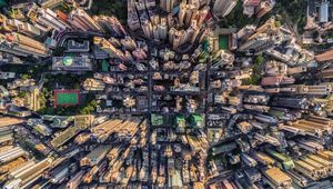 Preview wallpaper city, buildings, architecture, urban, aerial view