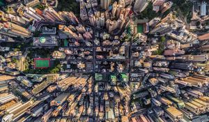 Preview wallpaper city, buildings, architecture, urban, aerial view