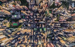 Preview wallpaper city, buildings, architecture, urban, aerial view