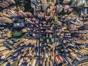 Preview wallpaper city, buildings, architecture, urban, aerial view