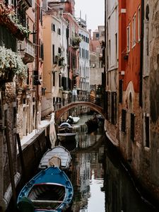 Preview wallpaper city, buildings, boats, river, venice