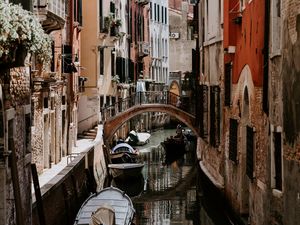 Preview wallpaper city, buildings, boats, river, venice