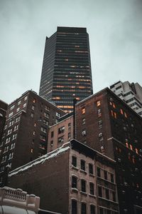 Preview wallpaper city, buildings, bottom view, architecture